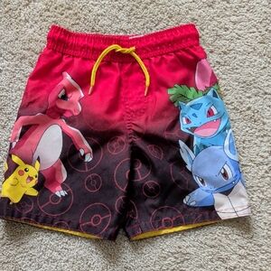 Kids Pokémon Red and Black Shorts